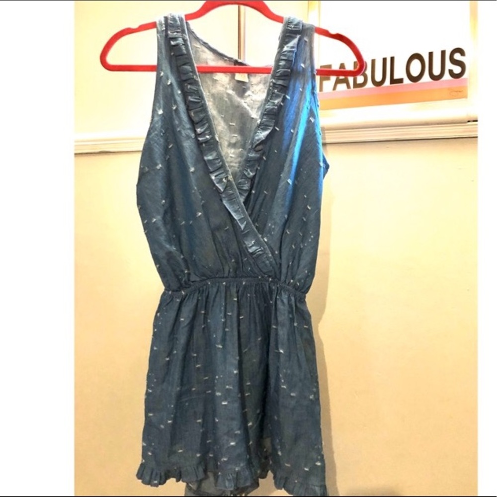 DENIM distressed romper
